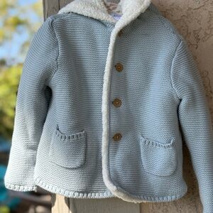 Cozy Blue Knit Kids Jacket